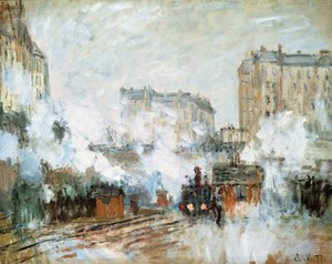 サンラザール駅の外観、電車の到着、1877年
